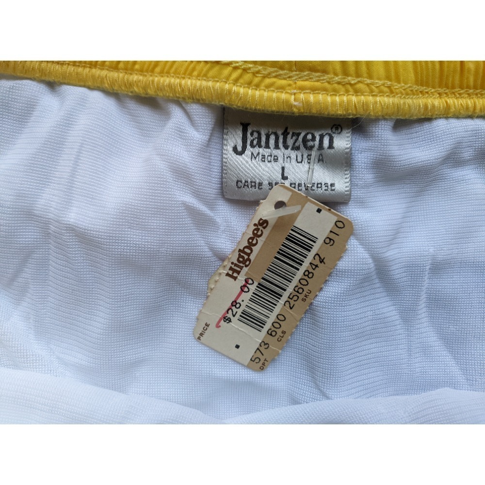 new VINTAGE Men's Swimming Trunks Blue White Yellow by JANTZEN Size Large - Picture 6 of 6